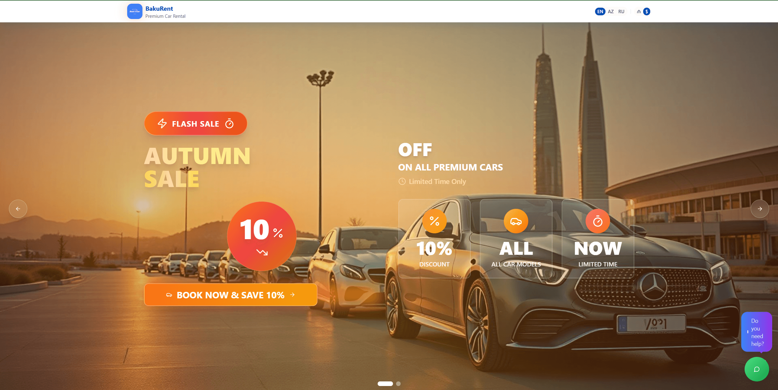 RentCarBaku.com — layihə screenshot